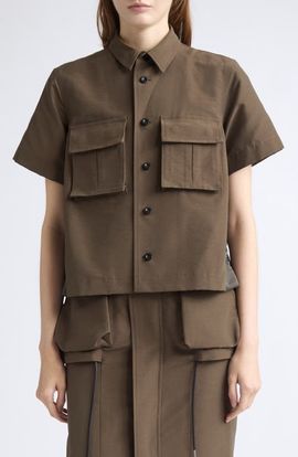 Sacai Sacai Grosgrain Bonding Midi Skirt