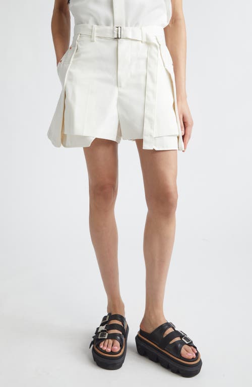 Sacai Sacai Hybrid Cotton Denim & Wool Shorts