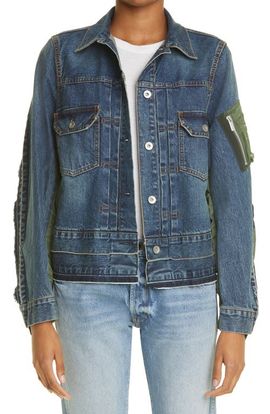 Sacai Sacai Hybrid Denim MA-1 Jacket