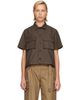 sacai sacai Khaki & Navy Cotton Weather Shirt - 1