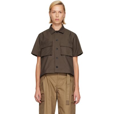 sacai sacai Khaki & Navy Cotton Weather Shirt