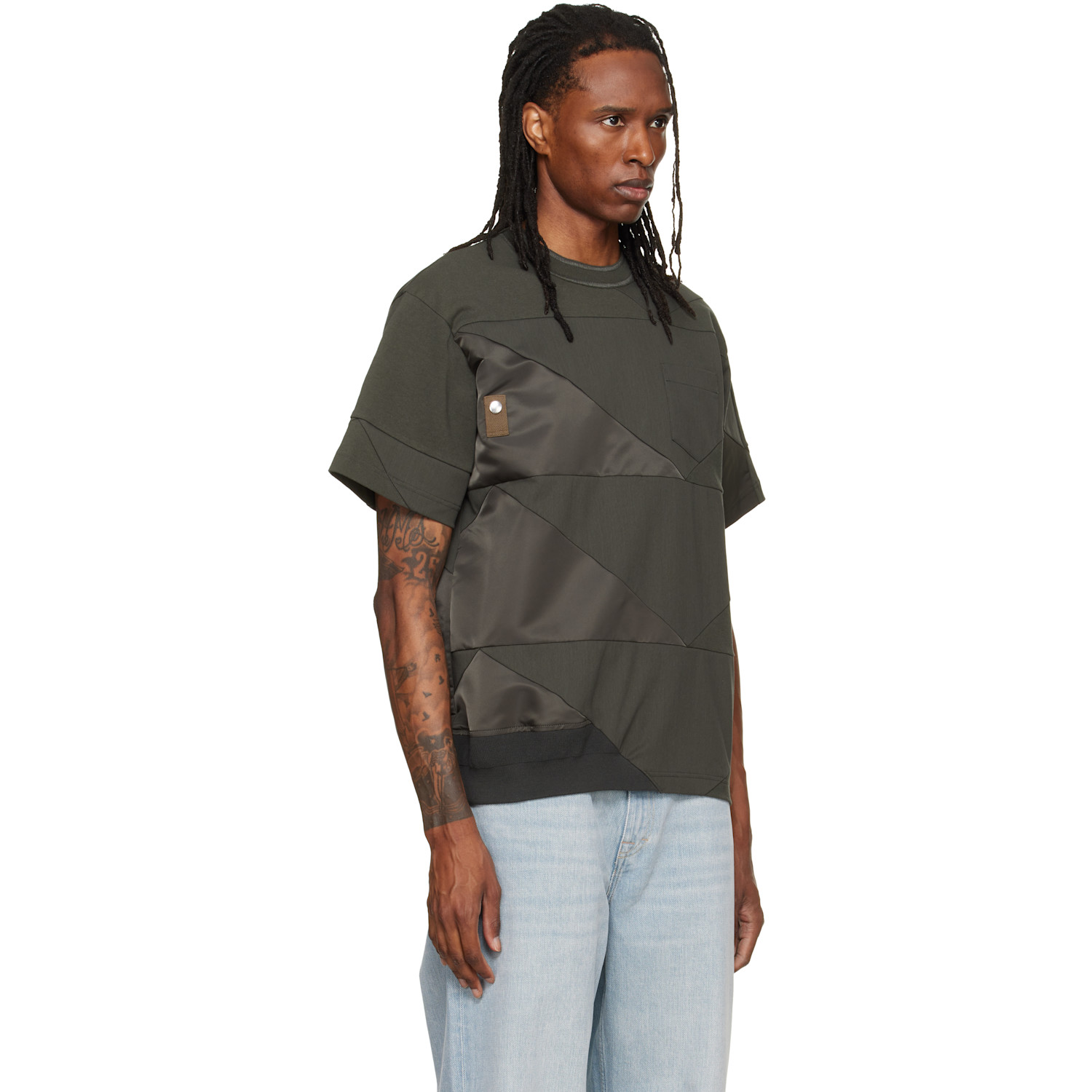 sacai - Khaki A.P.C. Edition Quilts T-shirt