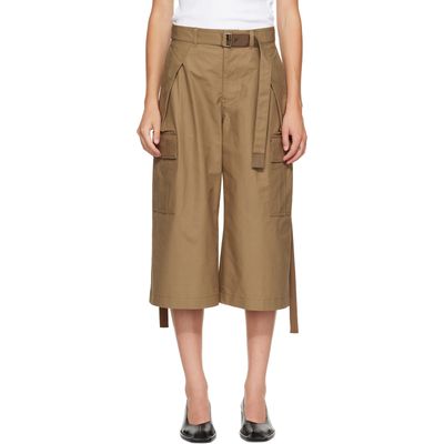 sacai sacai Khaki Cotton Weather Cargo Shorts