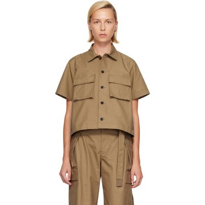 sacai sacai Khaki Cotton Weather Shirt