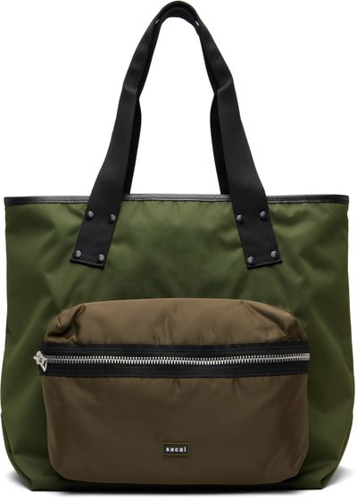 sacai sacai Khaki Large Pocket Tote