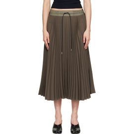 sacai sacai Khaki Matelasse Twill Midi Skirt