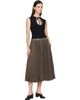 sacai sacai Khaki Matelasse Twill Midi Skirt - 4