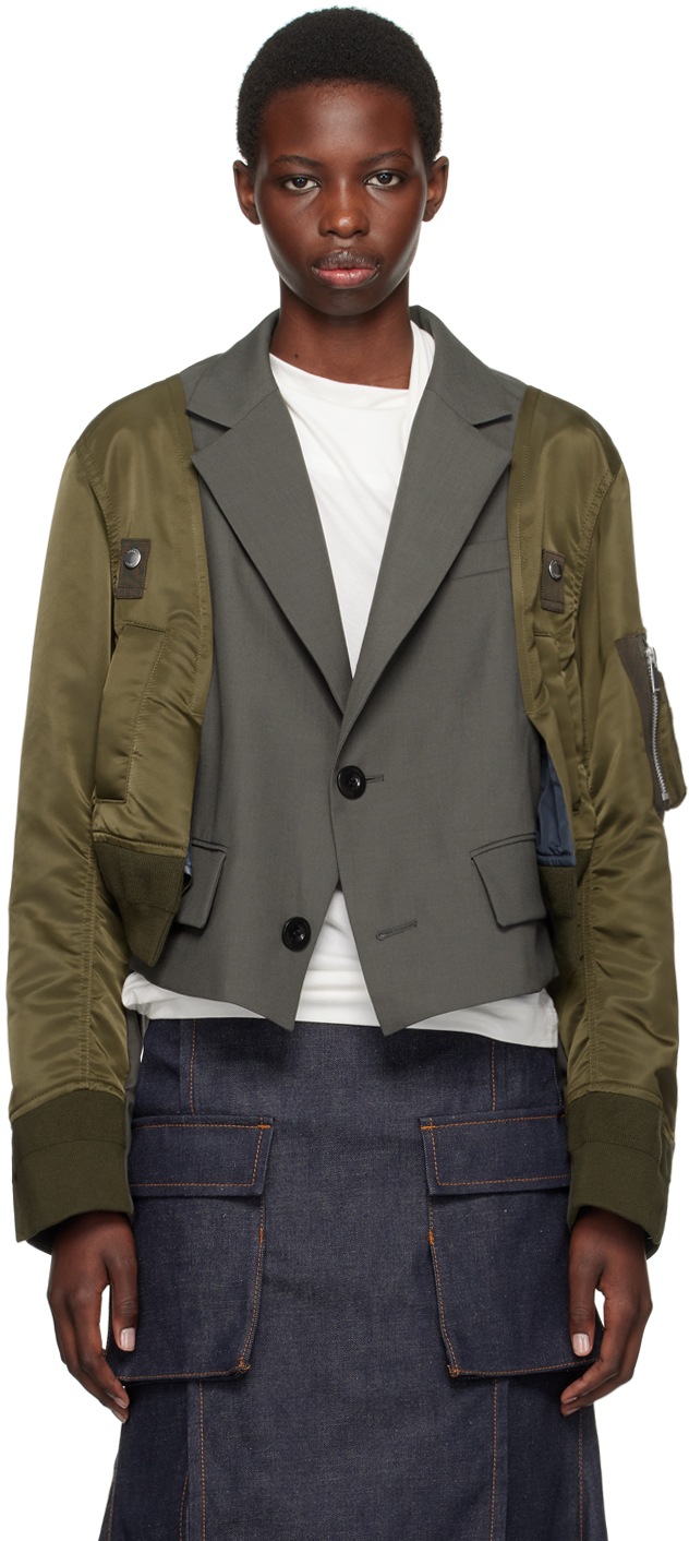 sacai - Khaki Suiting Blazer