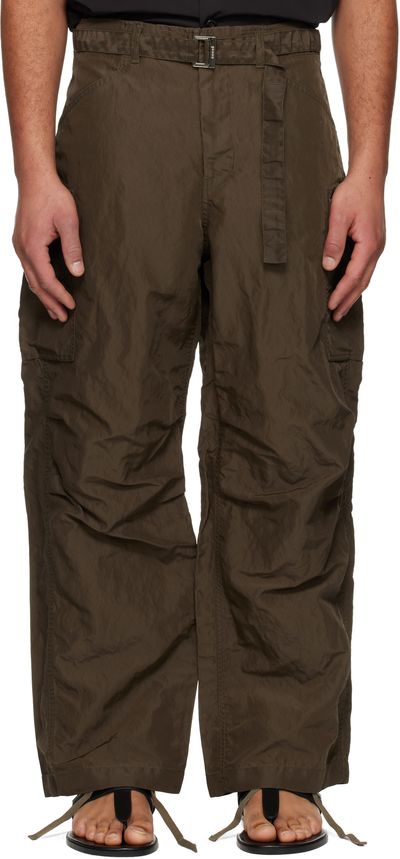 sacai sacai Khaki Treated Nylon Twill Cargo Pants
