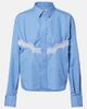 Sacai Sacai Lace-trimmed striped cotton-blend poplin shirt - 1