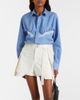 Sacai Sacai Lace-trimmed striped cotton-blend poplin shirt - 2