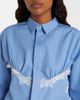 Sacai Sacai Lace-trimmed striped cotton-blend poplin shirt - 3