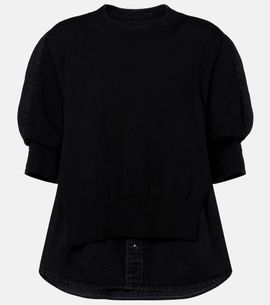 Sacai Sacai Layered cotton-blend sweater