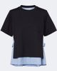 Sacai Sacai Layered cotton jersey and poplin top - 1