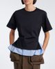 Sacai Sacai Layered cotton jersey and poplin top - 2