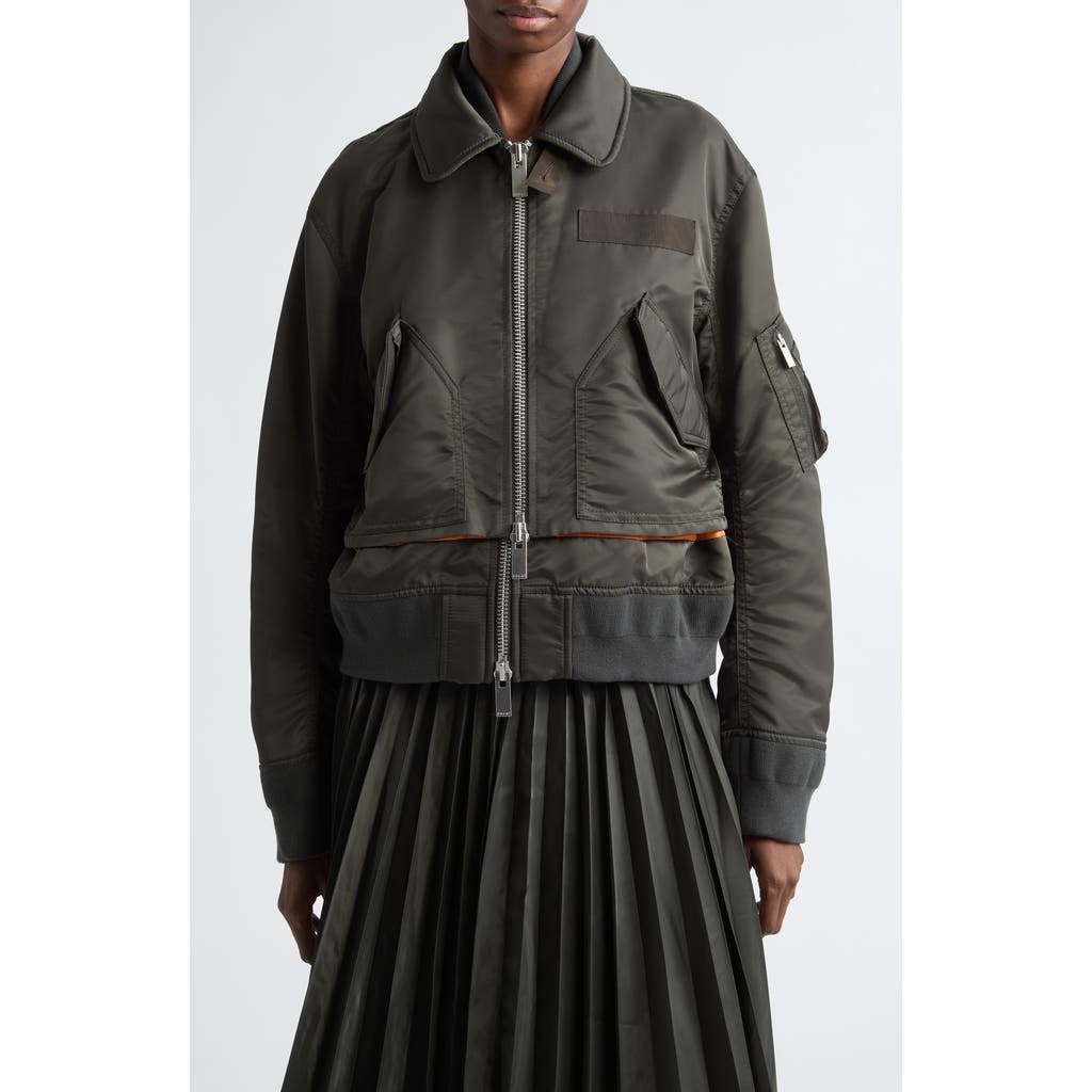 Sacai Sacai Layered Nylon Twill Bomber Jacket