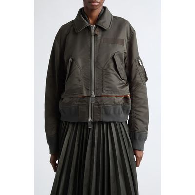 Sacai Sacai Layered Nylon Twill Bomber Jacket