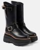 Sacai Sacai Leather platform biker boots - 1