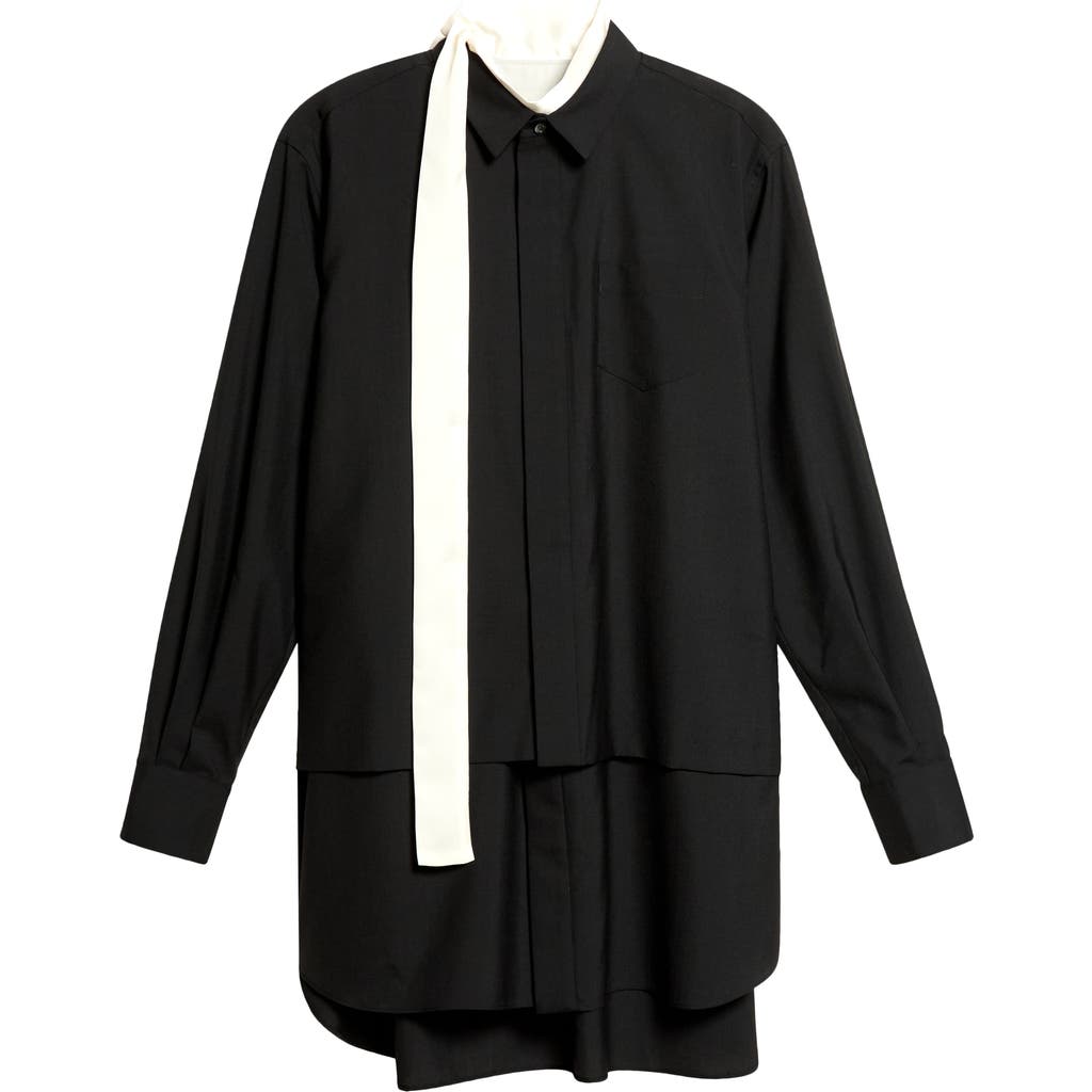 Sacai Sacai Long Sleeve Tiered Shirtdress