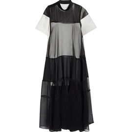 Sacai Sacai Mixed Media Maxi Dress