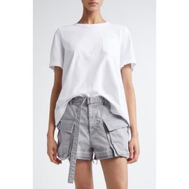 Sacai Sacai Mixed Media Poplin & Jersey Top