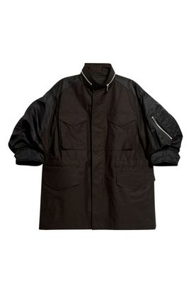 Sacai Sacai Mixed Media Short Sleeve Jacket