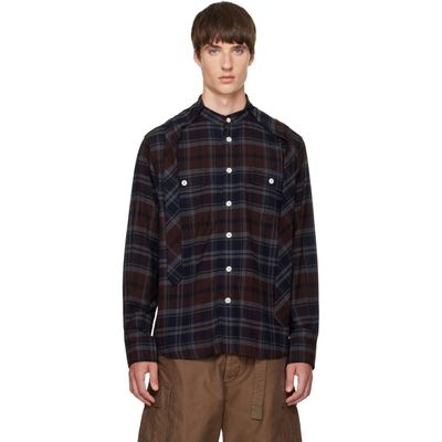 sacai sacai Navy & Brown Plaid Flannel Shirt