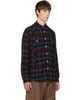 sacai sacai Navy & Brown Plaid Flannel Shirt - 2