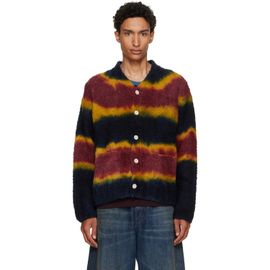 sacai sacai Navy & Burgundy Chusen-Dyed Knit Cardigan