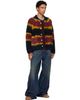 sacai sacai Navy & Burgundy Chusen-Dyed Knit Cardigan - 4