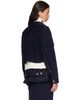 sacai sacai Navy & White Wool Knit x Denim Jacket - 3