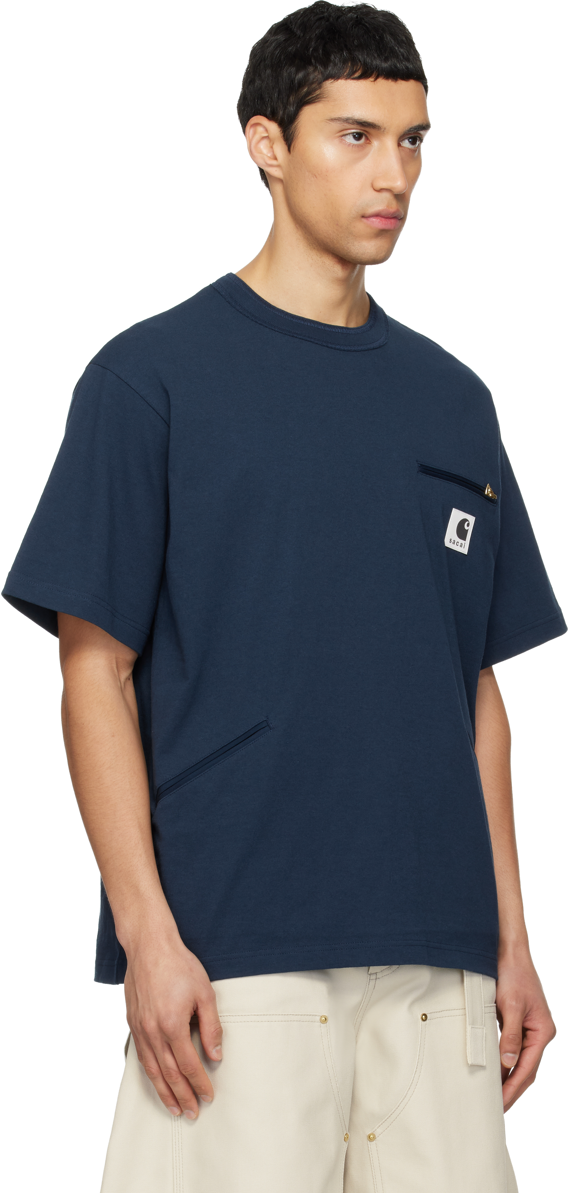 トップス sacai Carhartt WIP T-shirt 23-0557s Navy s-l400.jpg