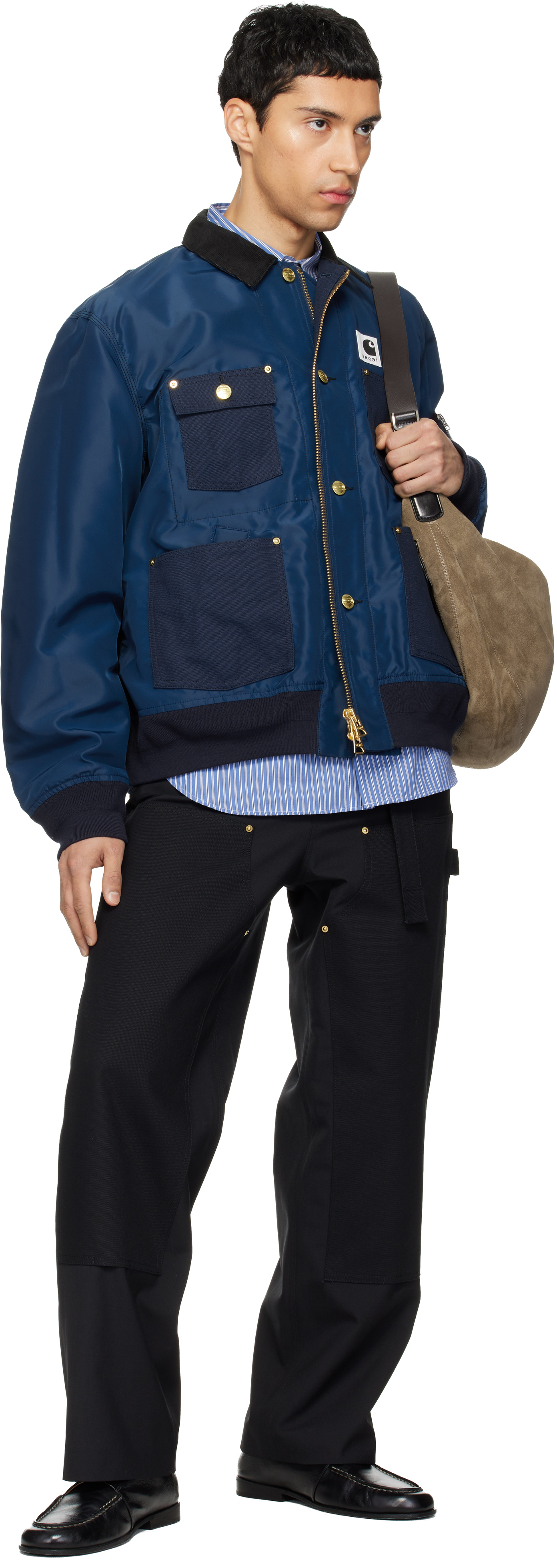 sacai - Navy Carhartt WIP Edition Nylon Twill & Duck Jacket