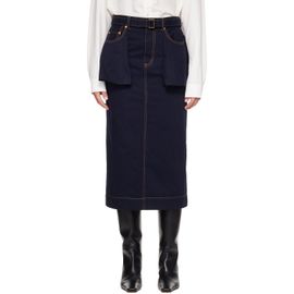 sacai sacai Navy Denim Midi Skirt