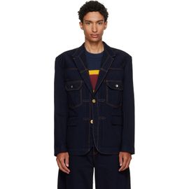 sacai sacai Navy Notched Lapel Denim Blazer