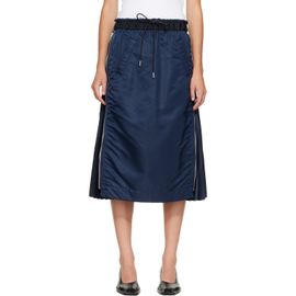 sacai sacai Navy Nylon Twill Midi Skirt