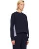 sacai sacai Navy Sponge Sweat & Cotton Poplin Sweatshirt - 2