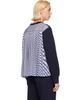 sacai sacai Navy Sponge Sweat & Cotton Poplin Sweatshirt - 3