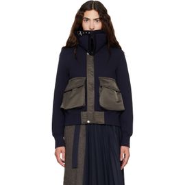 sacai sacai Navy Sponge Sweat Blouson Jacket