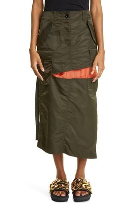 Sacai Sacai Nylon Midi Skirt