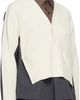 sacai sacai Off-White & Gray Stripe Doeskin & Wool Knit Cardigan - 2