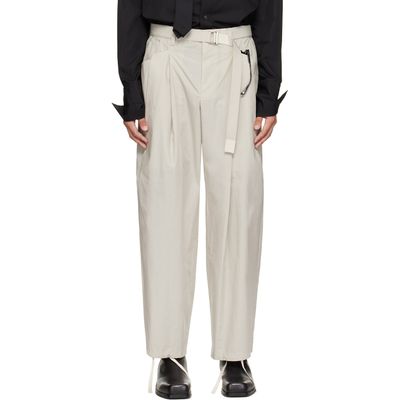 sacai sacai Off-White Cotton Typewriter Trousers
