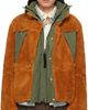 sacai sacai Orange & Khaki Fleece & Grosgrain Jacket - 1