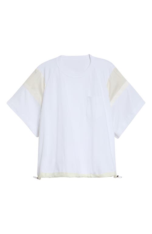 Sacai Sacai Oversize Satin & Cotton Jersey T-Shirt