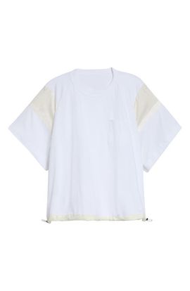 Sacai Sacai Oversize Satin & Cotton Jersey T-Shirt
