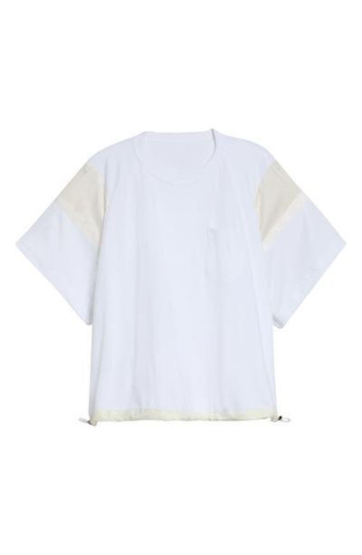 Sacai Sacai Oversize Satin & Cotton Jersey T-Shirt
