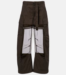 Sacai Sacai Paneled cotton cargo pants