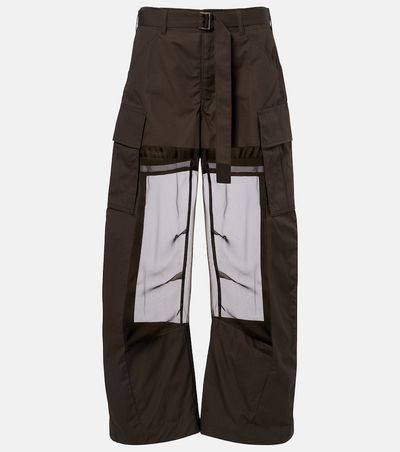 Sacai Sacai Paneled cotton cargo pants