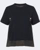 Sacai Sacai Paneled plissé cotton jersey T-shirt - 1