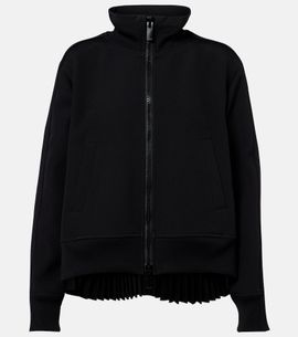 Sacai Sacai Paneled twill zip-up sweatshirt